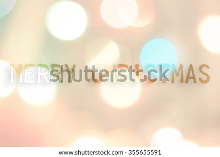 Abstract bokeh background of light for merry christmas Xmas  , process in vintage style