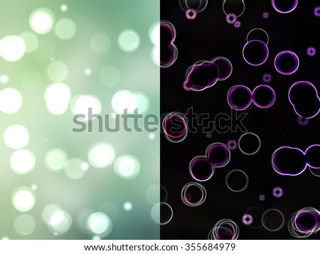 Bokeh light, shimmering blur spot lights on blue and green abstract background.