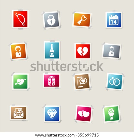 Valentines day card icons for web