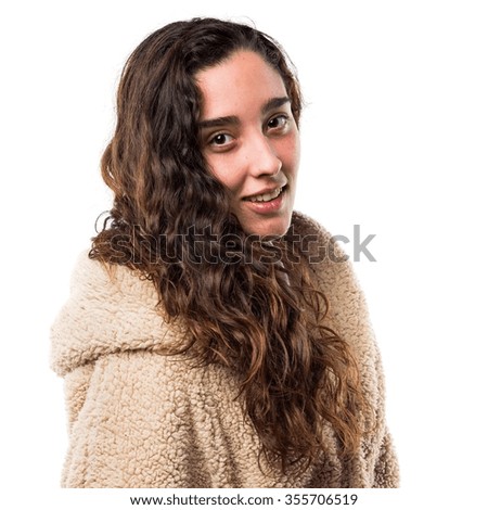 Teenager girl with winter clothes