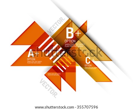 Minimal abstract background, geometric elements with place for option infographic or your message. Glossy transparent style, shadow effects. 