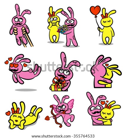 Valentine's day. Love. Rabbits