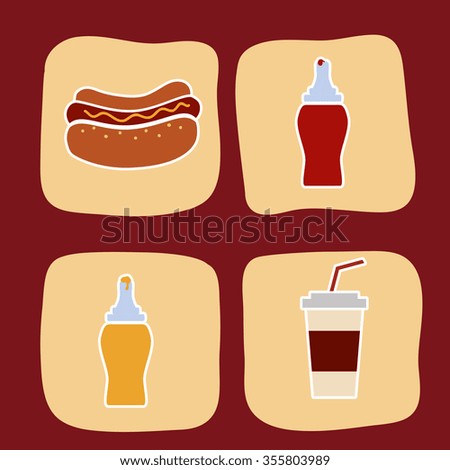 Fast food concept with menu icons design, vector illustration 10 eps graphic.