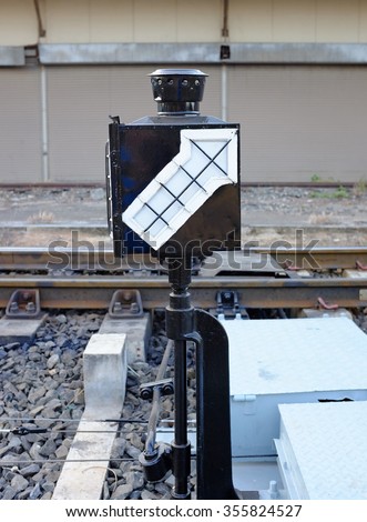 Lamp pole (signal light) in railway station