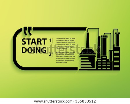 Industry Design and text box,vector