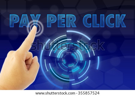 hand pointing "Pay per click" word
