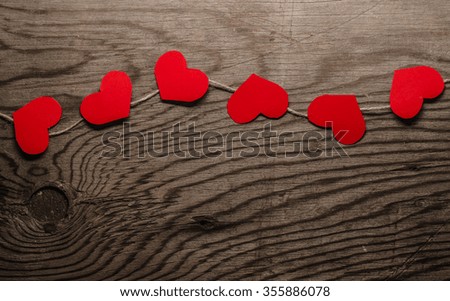 Valentine card, hearts red,horizontal photo