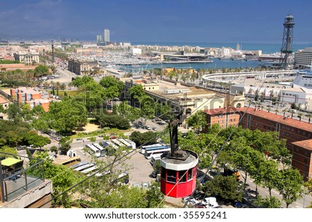 details panoramic view of Barcelona, Port Vell