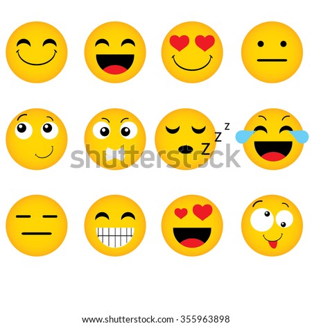 Emoticon. Vector style smile face icons  Royalty-Free Stock Photo #355963898