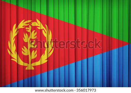 Eritrea flag pattern on the fabric curtain,vintage style