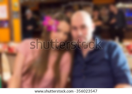 Party at the bar theme creative abstract blur background with bokeh effect