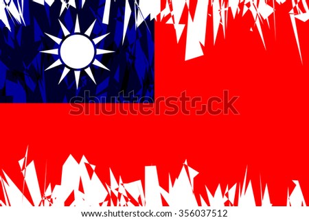 Flag of Republic of China in grunge style. Vector illustration.