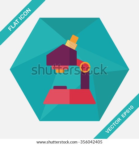 microscope flat icon with long shadow