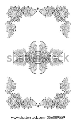 decorative silver frame isolated on white background