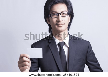 Businessman Pick Business Card: Isolated White Background