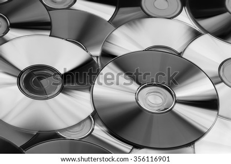 CDs and DVDs in Black and White