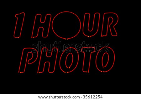 neon 1 hour photo sign