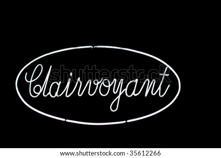 neon clairvoyant sign in oval