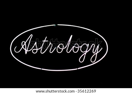 neon astrology sign in oval
