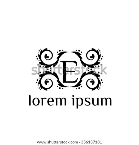 E letter vector logo template (sign, symbol, emblem, ornament)
