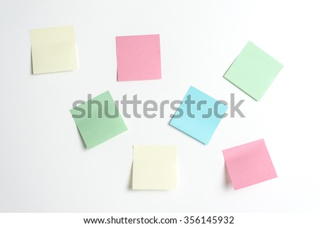 post-its on the wall as a reminder Royalty-Free Stock Photo #356145932