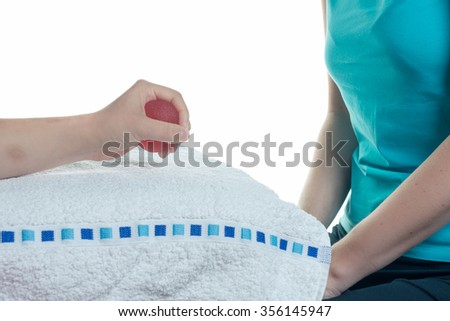 Osteopathy at the arms - isolated exercises Royalty-Free Stock Photo #356145947