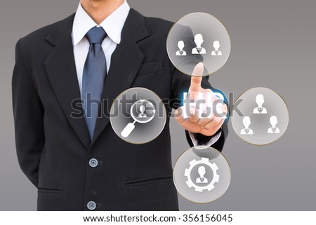 Human resources management business man  select employee.