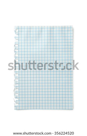 Piece of note paper on white background