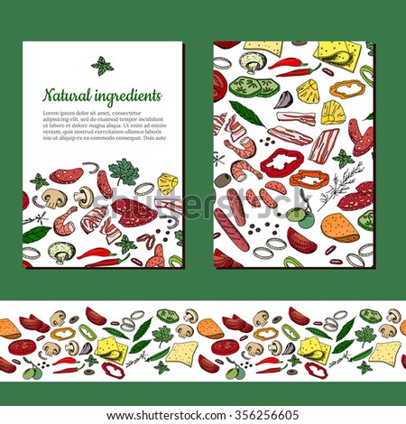 Template with different vegetables. For your design, announcements, cards, posters, restaurant and cafe menu.