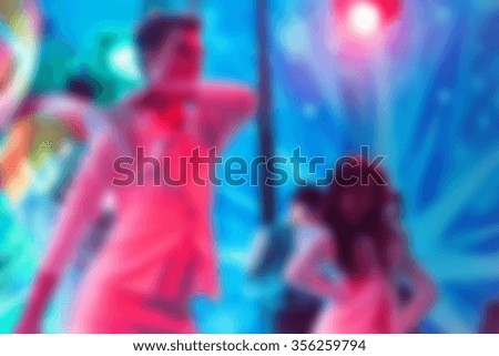 Blur background of people hanging out at the concert