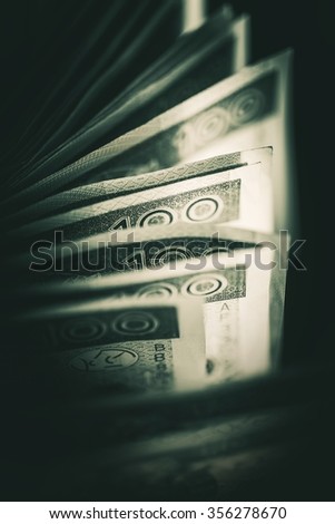 Polish Zloty Banknotes. Polish Currency One Hundred Zloty Bills Closeup. Vertical Photo.