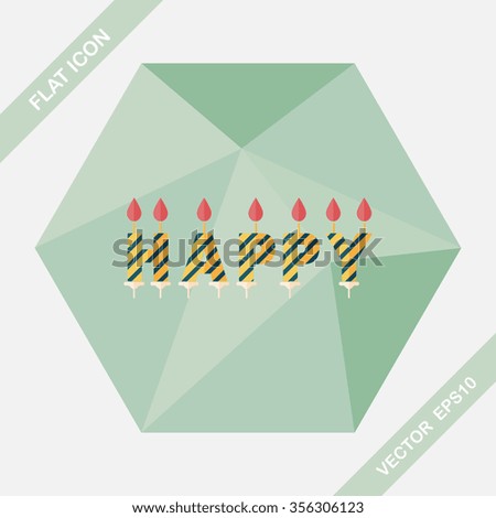 Birthday candles flat icon with long shadow,eps10