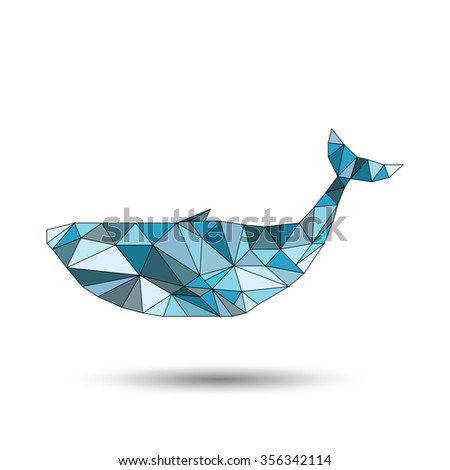 polygonal illustration of Whale.