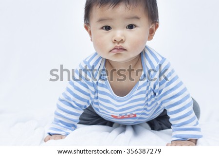 Close-up of a Cute Chinese baby boy, shot in Beijing, China