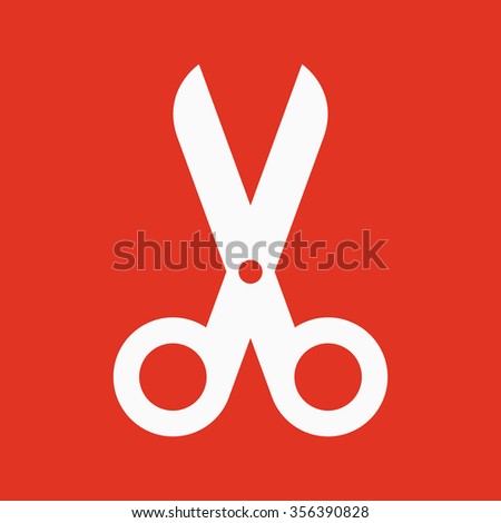 The scissors icon. Shears and clippers, cut off symbol. Flat Vector illustration