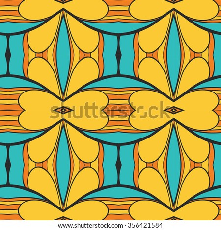 Abstract seamless ornament pattern. the kaleidoscope effect. Ethnic damask motif. Vintage style pattern. Vector illustration