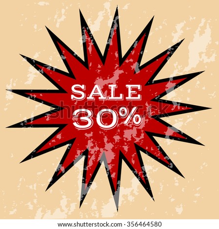 sale red star.vector illustration EPS10(the grunge effects are easy to clean)