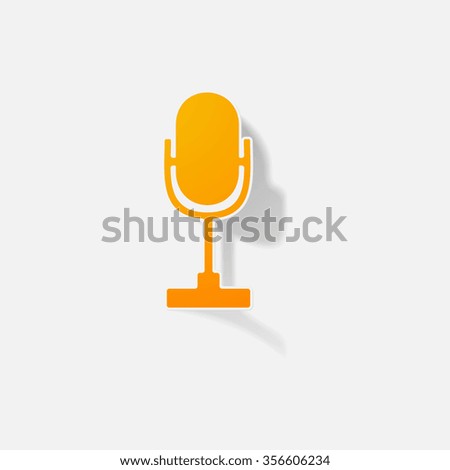 Sticker paper products realistic element design illustration microphone