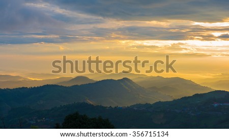 before Sunrise in the mountains