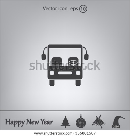 Bus icon, vector illustration. Flat design style