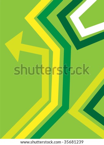 Vector green background of arrows.