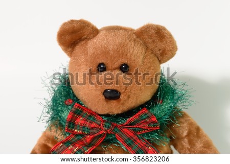 Cute toy bear with christmas gift 