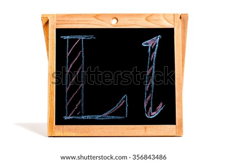 Chalk letters on blackboard alphabet with numbers