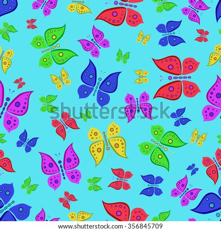 pattern of butterfly on blue background