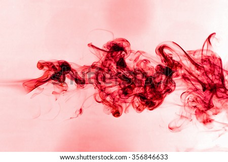 Red Smoke abstract white background.