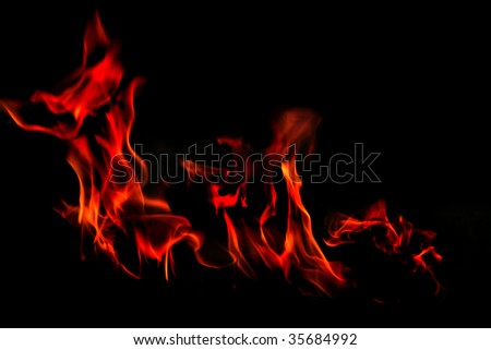 red wild fire on black background