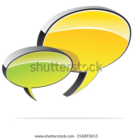 Vector illustration of glowing bubble speech isolated on white