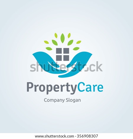Property Care, Home and Real estate  Logo Template Royalty-Free Stock Photo #356908307