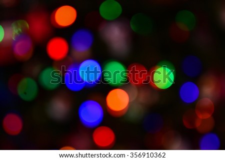 Bokeh background of multi-colored Christmas lights