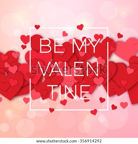 Happy valentines day and weeding design elements. Vector illustration. Pink Background With Ornaments, Hearts. Doodles and curls. Be my Valentine. Royalty-Free Stock Photo #356914292